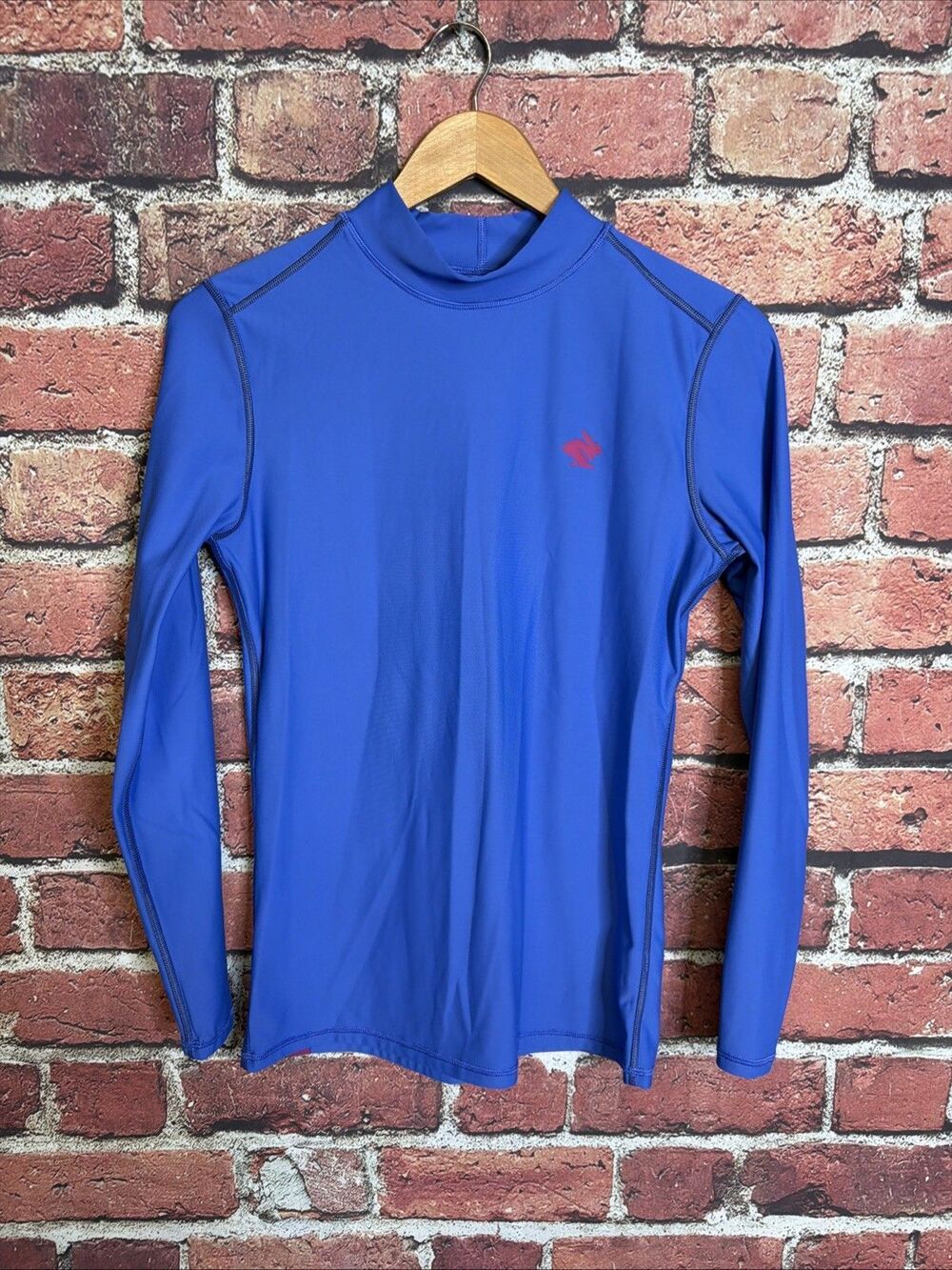 Rabbit Running Shirt Womens M Blue Pullover Turtle Neck Sweater Active Hiking